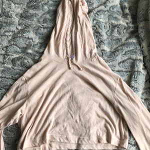American Apparel Blush Cropped Hoodie